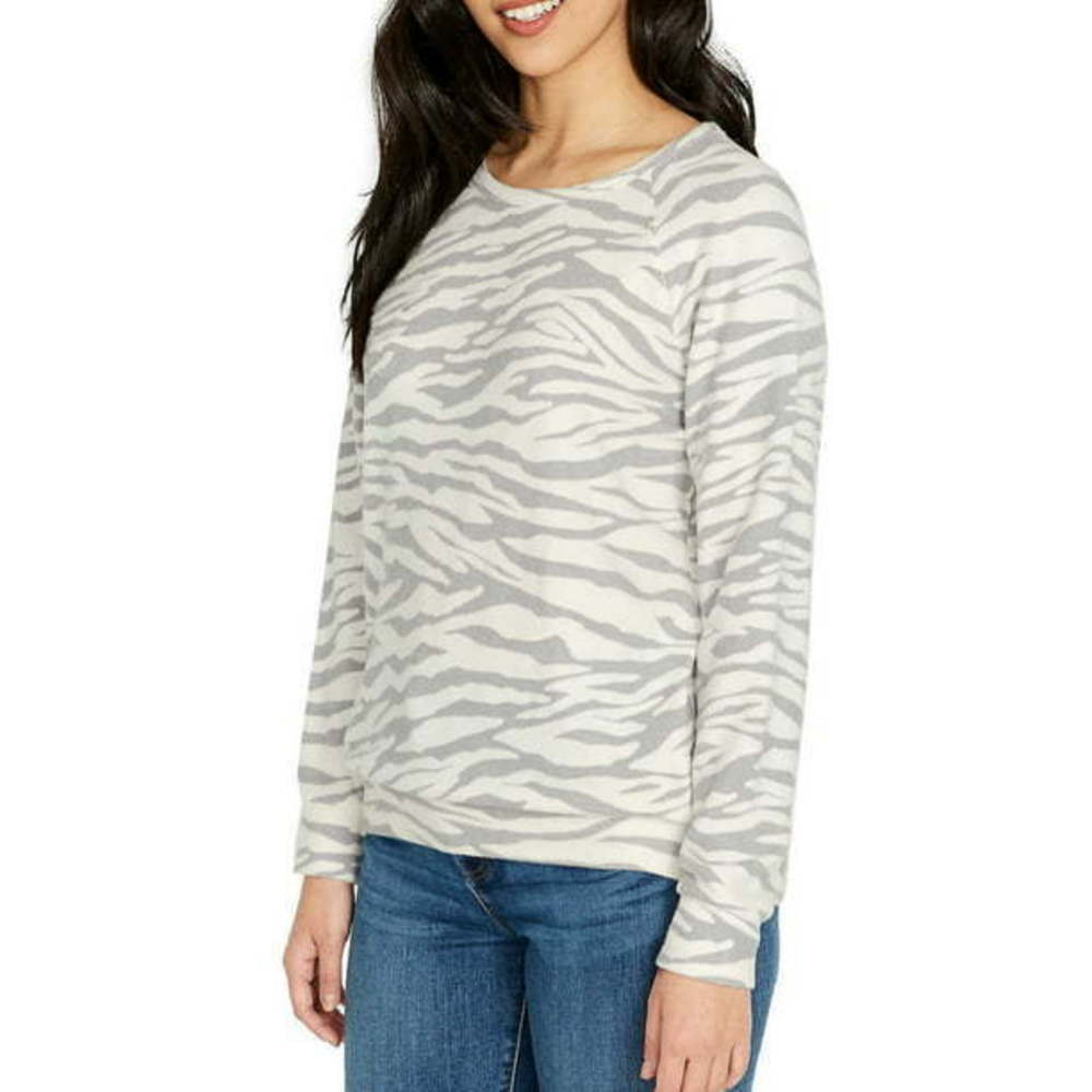 Buffalo David Bitton Womens Relaxed Fit Printed Cozy Pullover Top Size Large